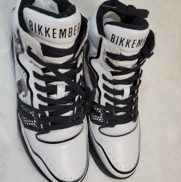 BNIB BIKKEMBERGS SIGGER HIGH-TOP LACE-UP MEN'S SNEAKERS US 9.5 - Picture 3 of 17